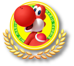 Logo personaje Yoshi rojo juego Mario Tennis Open Nintendo 3DS.png