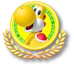 Logo personaje Yoshi amarillo juego Mario Tennis Open Nintendo 3DS.png