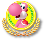 Logo personaje Yoshi rosa juego Mario Tennis Open Nintendo 3DS.png
