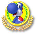 Logo Yoshi azul juego Mario Tennis Open Nintendo 3DS.png