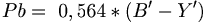 Pb =\ 0,564 * (B' - Y')