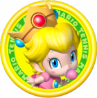 Logo personaje Baby Peach juego Mario Tennis Open Nintendo 3DS.png