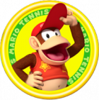Logo personaje Diddy Kong juego Mario Tennis Open Nintendo 3DS.png