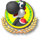 Logo personaje Yoshi negro juego Mario Tennis Open Nintendo 3DS.png