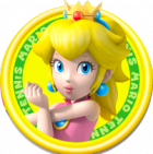 Logo personaje Peach juego Mario Tennis Open Nintendo 3DS.png