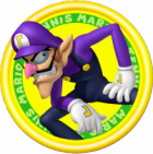 Logo personaje Waluigi juego Mario Tennis Open Nintendo 3DS.png