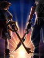 Arte protagonistas Kingdom Hearts 3D Nintendo 3DS.jpg