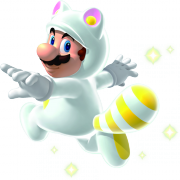 Render personaje Mario Tanuki Blanco Super Mario 3D Land Nintendo 3DS.png