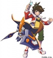 Ilustración personaje Ban Yamano y LBX Elysion juego Little Battlers eXperience W PSP.jpg