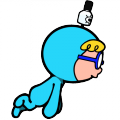 Personaje Denpa Men azul claro juego The Denpa Men N3DS eShop.png